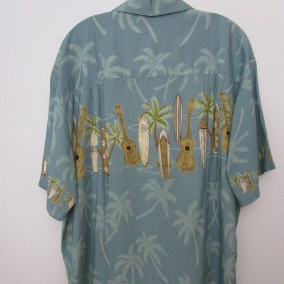 Mens Hawaii Surfboard Coconut Button Front Shirt Tropical Tiki C - Picture 6 of 8